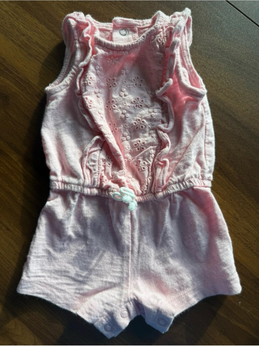 Carter's Soft Pink Eyelet Ruffle Romper